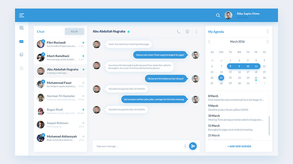 Opinions on the schema behind this UI? (chat ui psd inside) - help