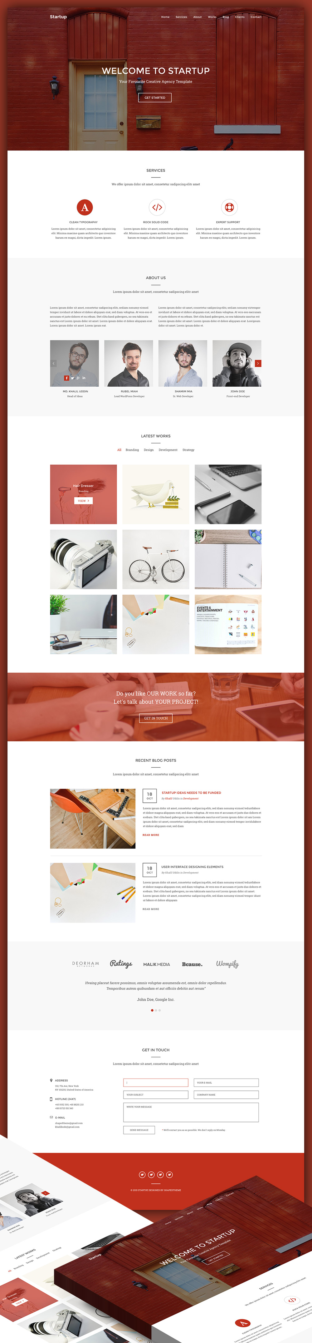 Free Creative Agency Website Homepage PSD Template At FreePSD Cc