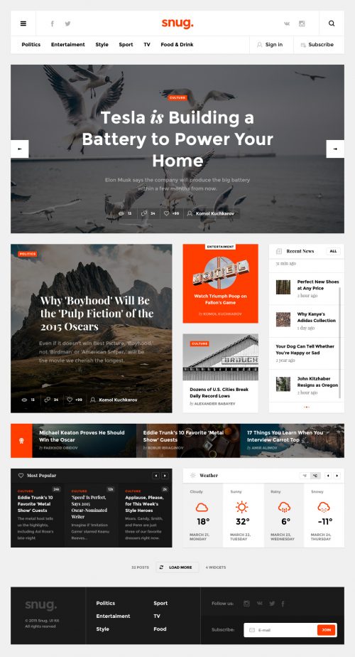 Free Creative Blog Website Template PSD Freebie At FreePSD Cc