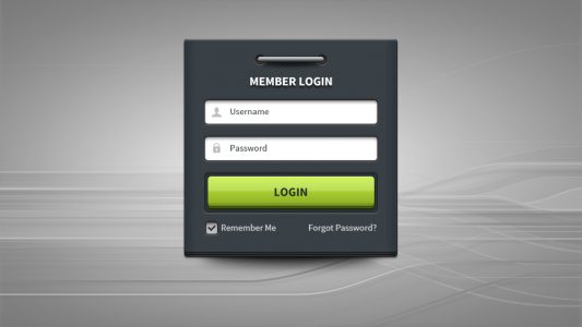 Member-Login Form Panel UI Free PSD