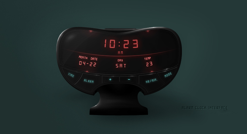 Alarm Clock User Interface Widget Free PSD