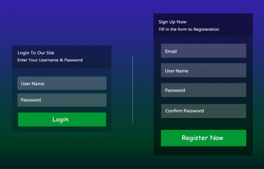 Signup Login Form UI Kit Free PSD