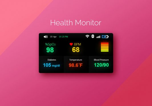 Health Monitor Widget UI Free PSD