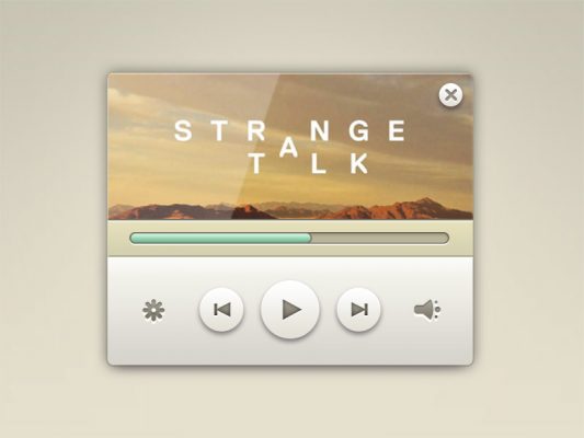 Elegant Music Player widget Free PSD