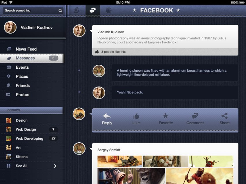 Facebook Redesign iOS Concept Free PSD