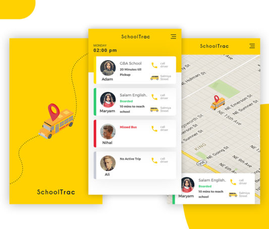 Bus Tracking Mobile App Free PSD