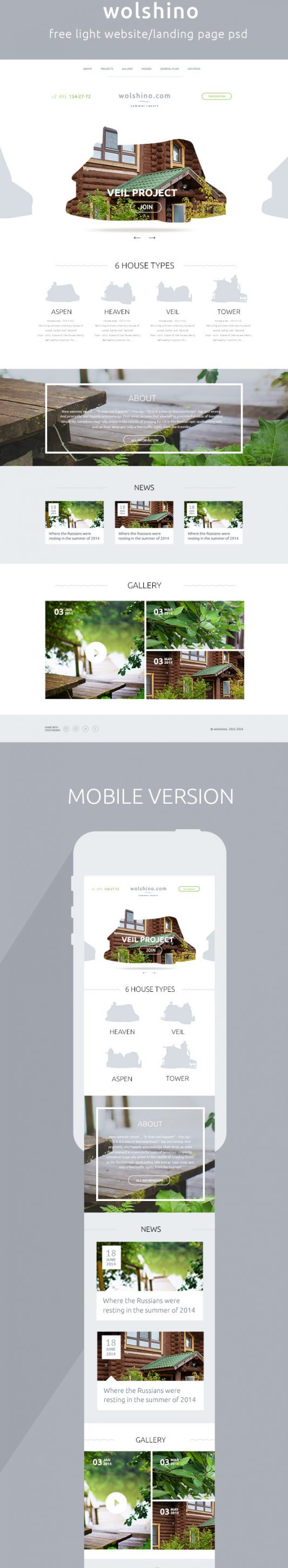 Clean Real Estate Website Template PSD