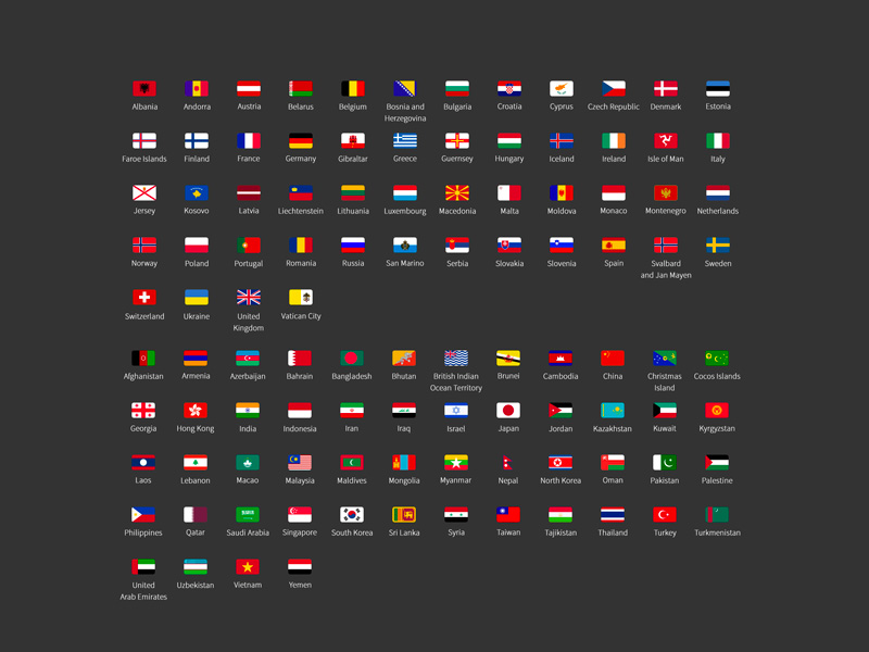 Country Flags Icon Set Free PSD