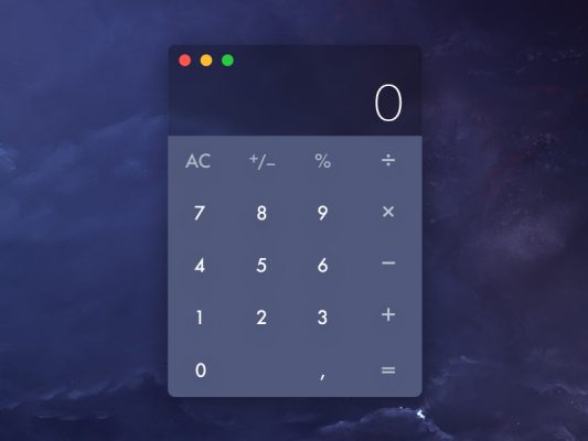 Dark Calculator Widget UI Free PSD