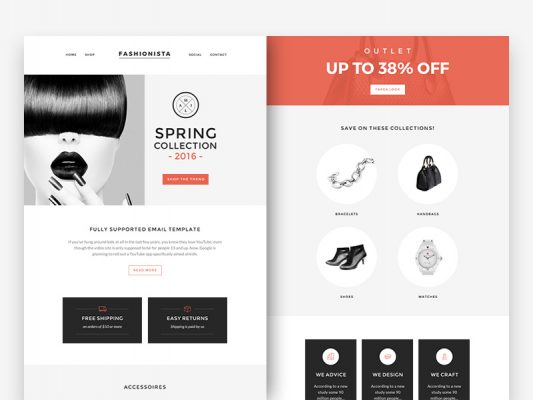 Fashion Accessories Newsletter Template Free PSD