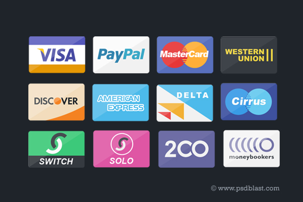 credit card flat icons