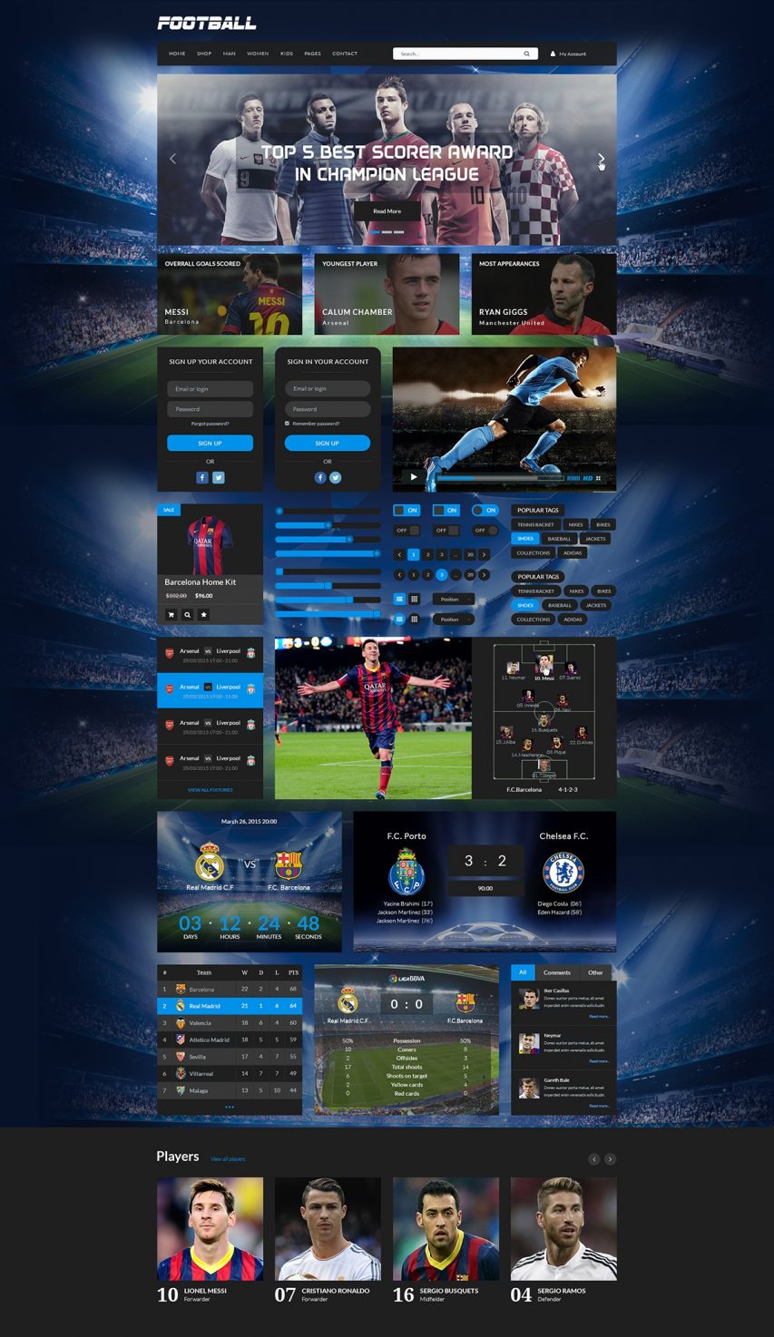 Free Football Ui Kit Elements Free Psd At Freepsd Cc