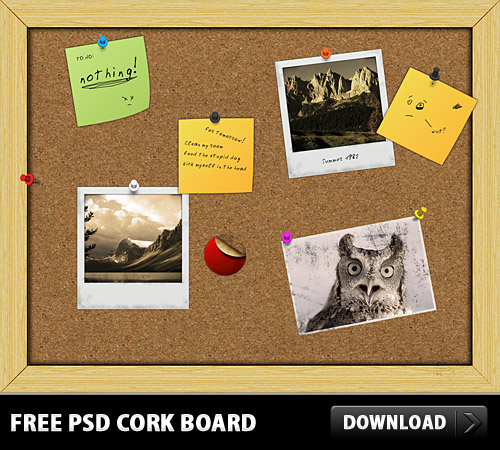 Download Free-PSD-Cork-Board-L | FreePSD.cc - Free PSD files and ...