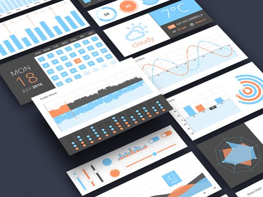 Infographics UI Components Free PSD