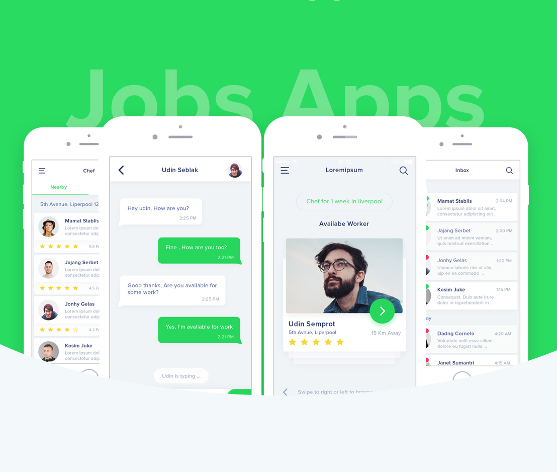 Free Job Search App Free PSD at FreePSD.cc