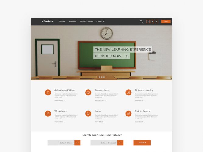 online education website template free