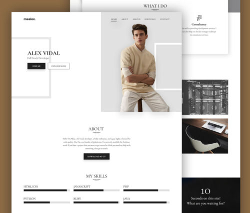 Free Portfolio And Resume Website Template Free Psd At Freepsd Cc