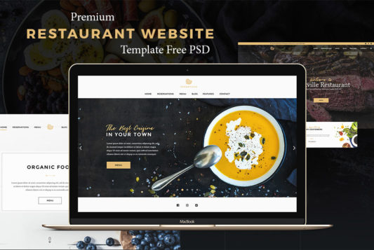 Premium Restaurant Website Template Free PSD