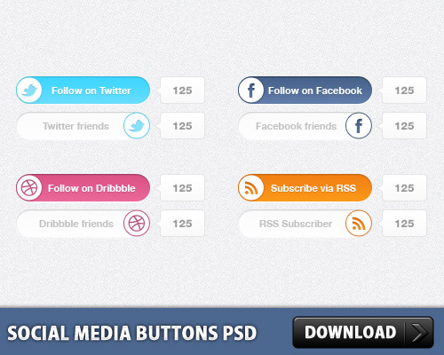 Free Social Media Buttons Psd At Freepsdcc