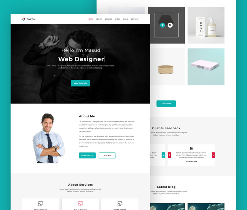 Free Web Designer Personal Portfolio Website Template PSD at FreePSD.cc