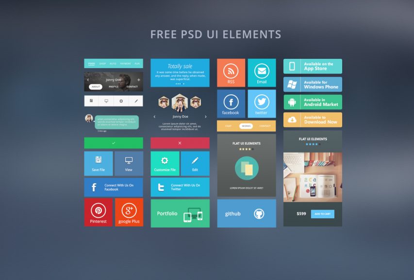 Web Free Ui Elements Free PSD