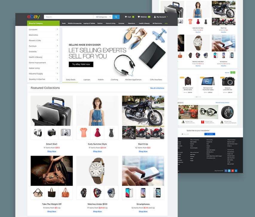eBay Website Template Free PSD